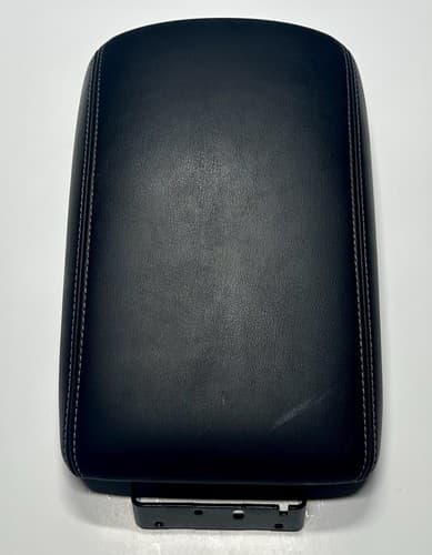 14-15 Infiniti Q50 Armrest / Center Console Lid Black Leather White Stitching — OEM 96920-4GA0A